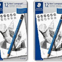 Staedtler Lumograph Grafito 100G6 - Lápices de dibujo y bocetos (6 grados, 100G6) - Arteztik