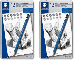 Staedtler Lumograph Grafito 100G6 - Lápices de dibujo y bocetos (6 grados, 100G6) - Arteztik