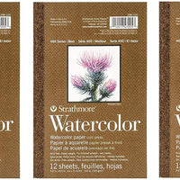 Strathmore (298-103 400 Series Watercolor Pad, 5.5"x8.5", 12 Sheets (Тwo Рack) - Arteztik
