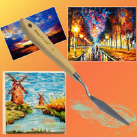 AebDerp 5 piezas de mango de madera para pintar cuchillos, rascador de pintura al óleo, pala, paleta de pintura, cuchillo para principiantes, herramientas de pintura - Arteztik