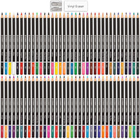 Juego de lápices de colores XL con 72 lápices para colorear de núcleo suave, 30 páginas, goma de borrar de vinilo y sacapuntas para dibujo, bocetos, sombreado, capas y mezcla, suministros de arte para adultos y adolescentes - Arteztik
