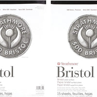Strathmore (580-72 500 Series Bristol, superficie de placa de 2 capas, 11 x 14 pulgadas, 15 hojas - Arteztik