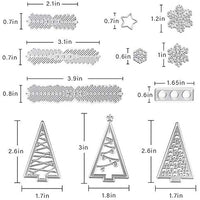 Plantillas de metal con diseño de corona de árbol de Navidad, herramienta de repujado para álbumes, tarjetas de papel, álbumes de recortes, manualidades (ramas de árbol y pino) - Arteztik