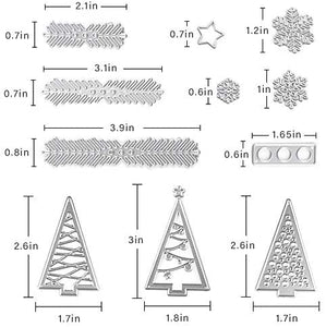 Plantillas de metal con diseño de corona de árbol de Navidad, herramienta de repujado para álbumes, tarjetas de papel, álbumes de recortes, manualidades (ramas de árbol y pino) - Arteztik