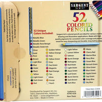 Lápices de colores Sargent Art Premium, paquete de 52 colores surtidos y metálicos, 22-7294 - Arteztik