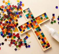 Juvale - Azulejos de mosaico de vidrio, suministros para manualidades (40 colores, 0,4 pulgadas, 1000 piezas) - Arteztik
