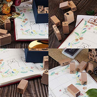 Dizdkizd 19 piezas de sellos de goma de madera, plantas y flores, decoración de madera montada sellos de goma para manualidades, tarjetas y álbumes de recortes - Arteztik
