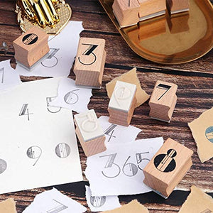 Dizdkizd 19 piezas de sellos de goma de madera, plantas y flores, decoración de madera montada sellos de goma para manualidades, tarjetas y álbumes de recortes - Arteztik